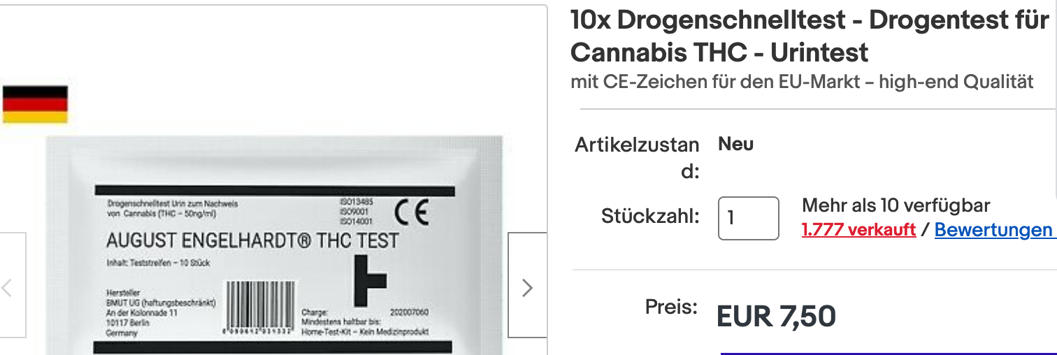 Drogenschnelltest - Drogentest für Marihuana Cannabis THC - Urintest kaufen